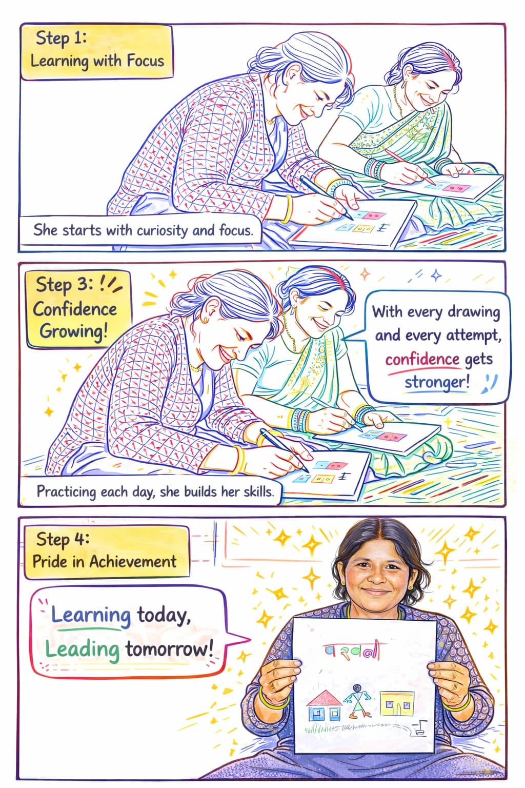 Women being empowered through education